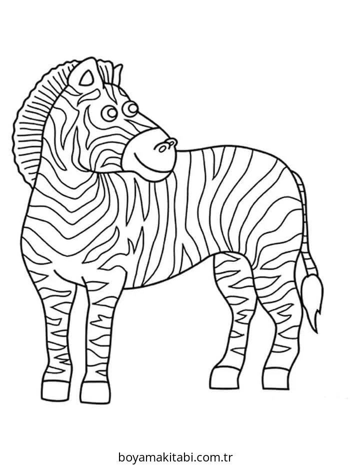 Zebra boyama sayfası – evde etkinlik, ücretsiz yazdır