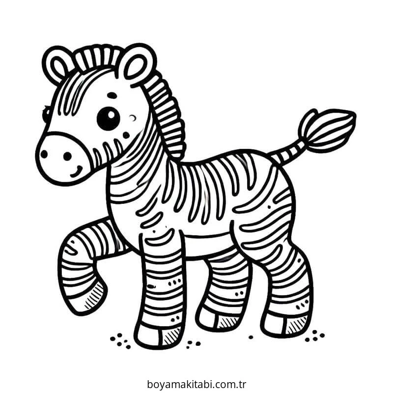 Zebra boyama sayfası – yaratıcılık, eğlenceli etkinlik