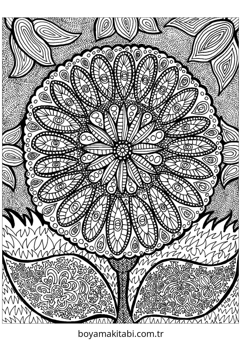 Zentangle boyama sayfası – evde etkinlik, ücretsiz yazdır