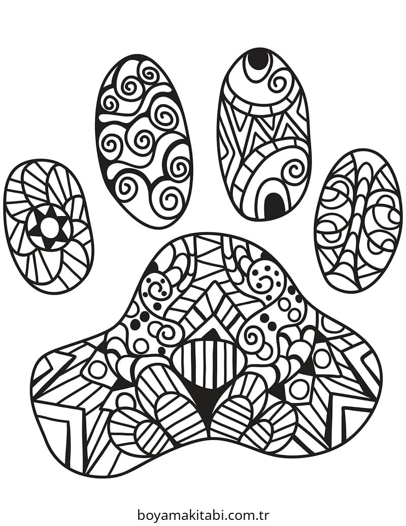 Zentangle boyama sayfası – basit çizim, kolay boyama