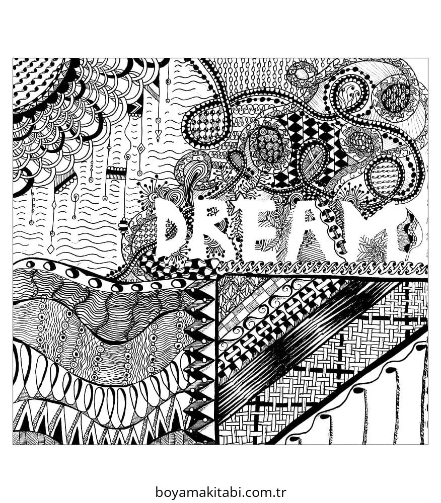 Zentangle boyama sayfası – renkli çizimler, okul öncesi