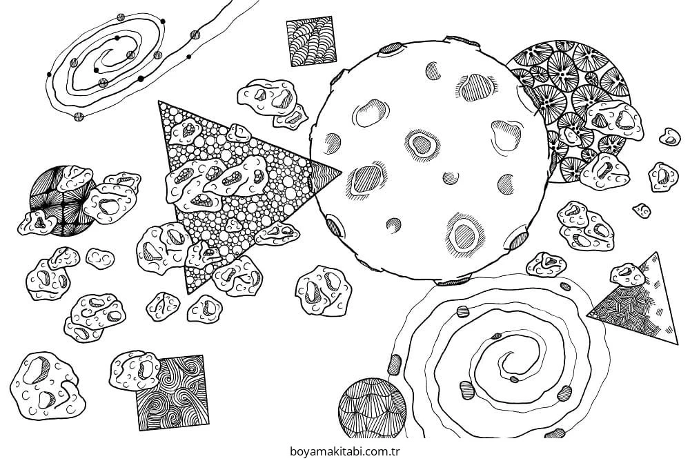 Zentangle boyama sayfası – PDF indir, sevimli karakter