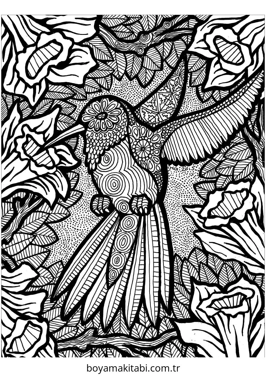 Zentangle boyama sayfası – kolay boyama, eğitici aktivite