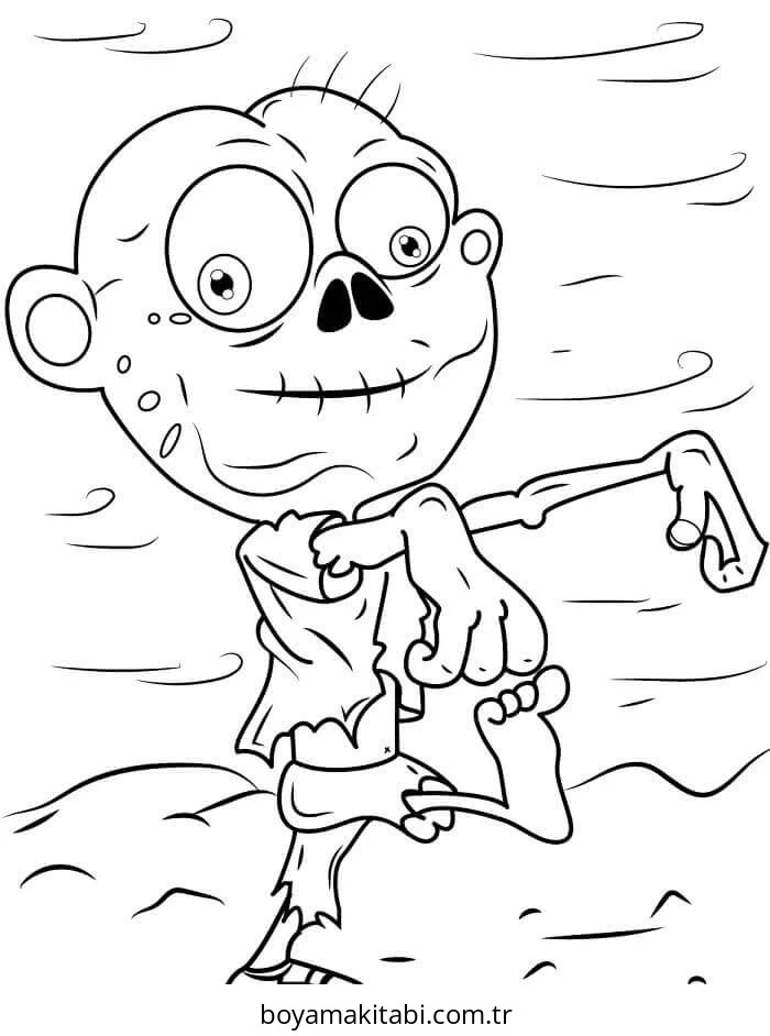 Zombi boyama sayfası – boyama çalışması, yaratıcılığı geliştirir