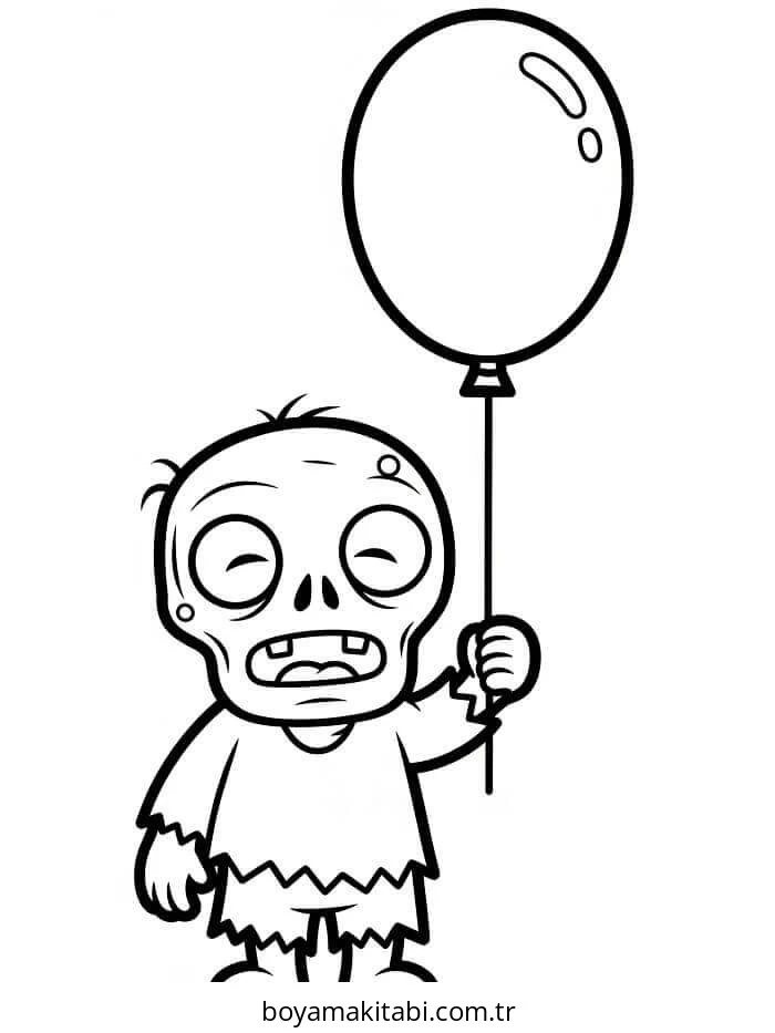 Zombi boyama sayfası – renkli çizimler, okul öncesi