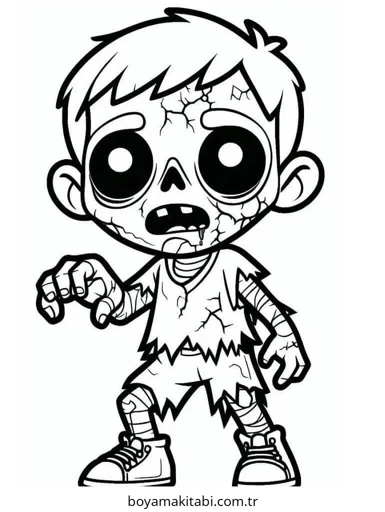Zombi boyama sayfası – yaratıcılığı geliştirir, keyifli zaman