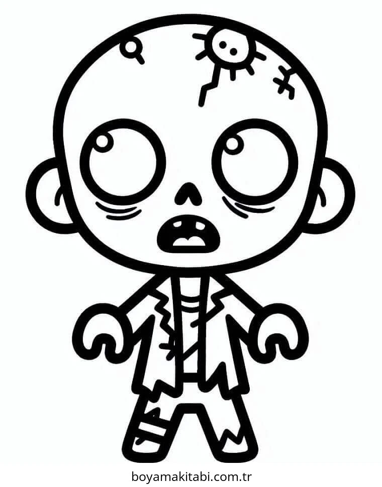 Zombi boyama sayfası – keyifli zaman, renkli çizimler