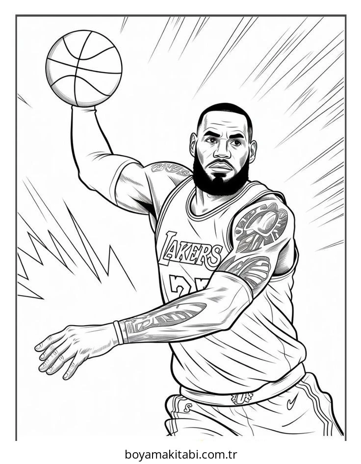 Basketbol boyama sayfası #126 – A4 baskıya uygun, ücretsiz yazdır