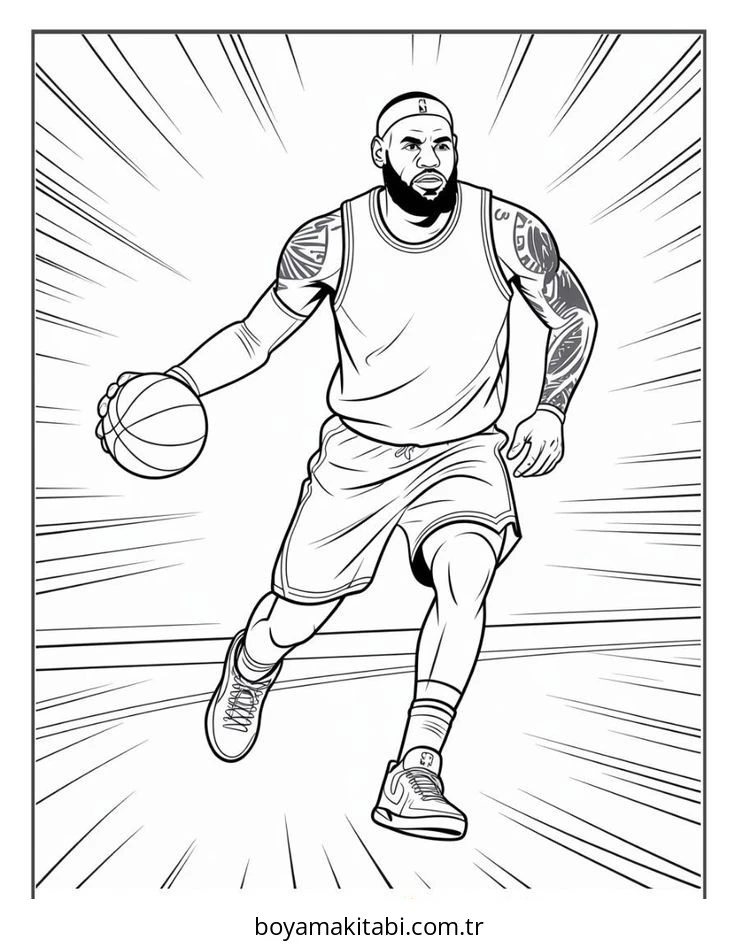 Basketbol boyama sayfası #131 – çocuklarla kaliteli zaman, yaratıcılığı geliştirir