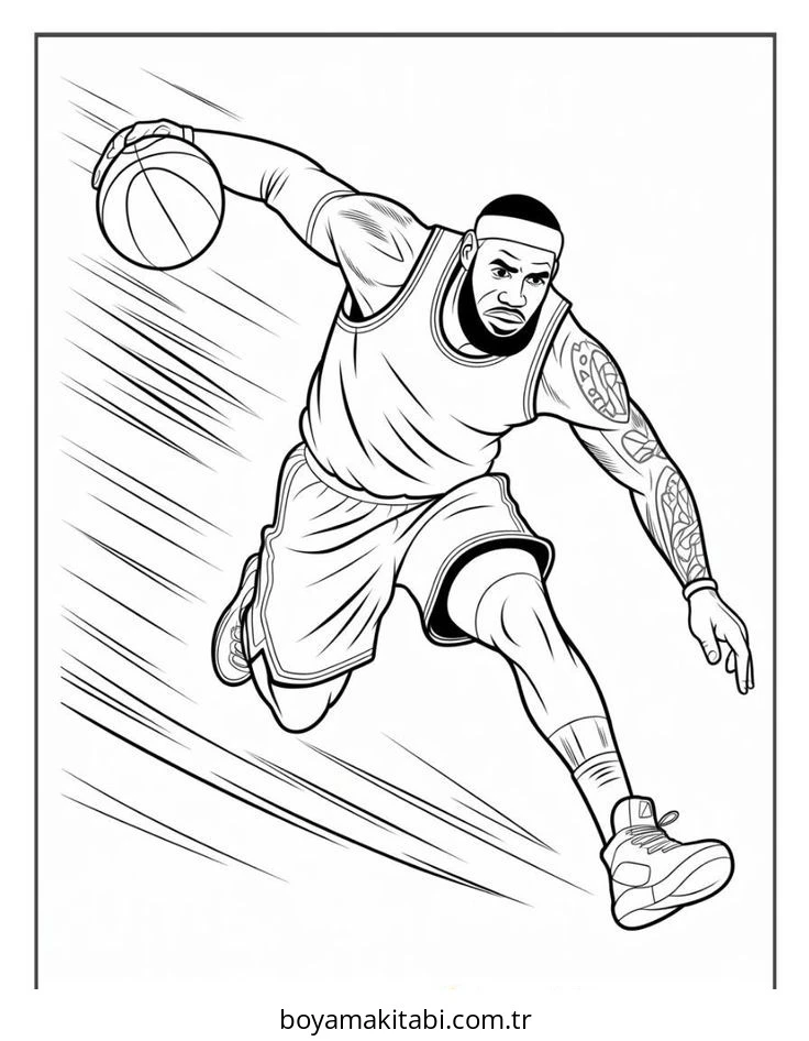 Basketbol boyama sayfası #132 – eğlenceli öğrenme deneyimi, okul öncesi