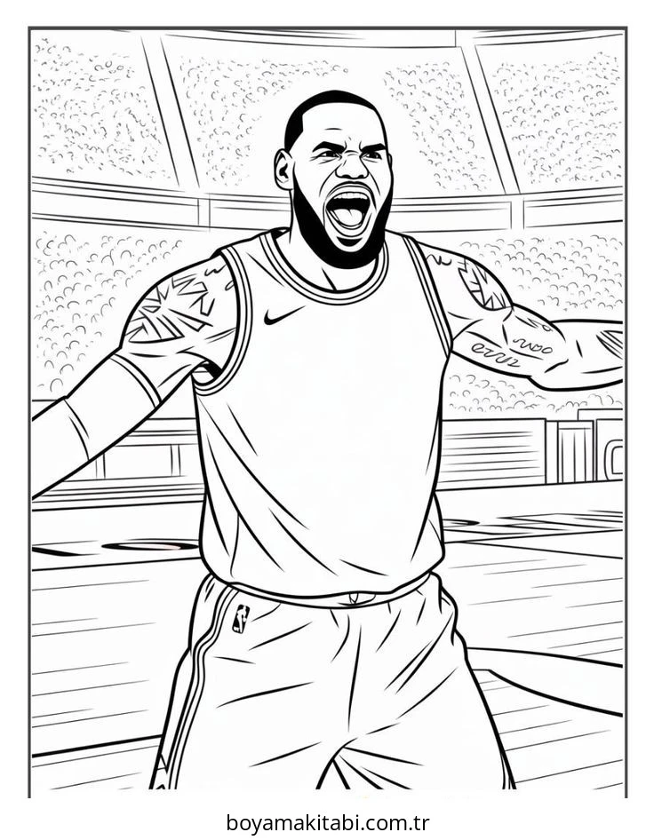 Basketbol boyama sayfası #144 – el becerilerini geliştirir, boyama çalışması