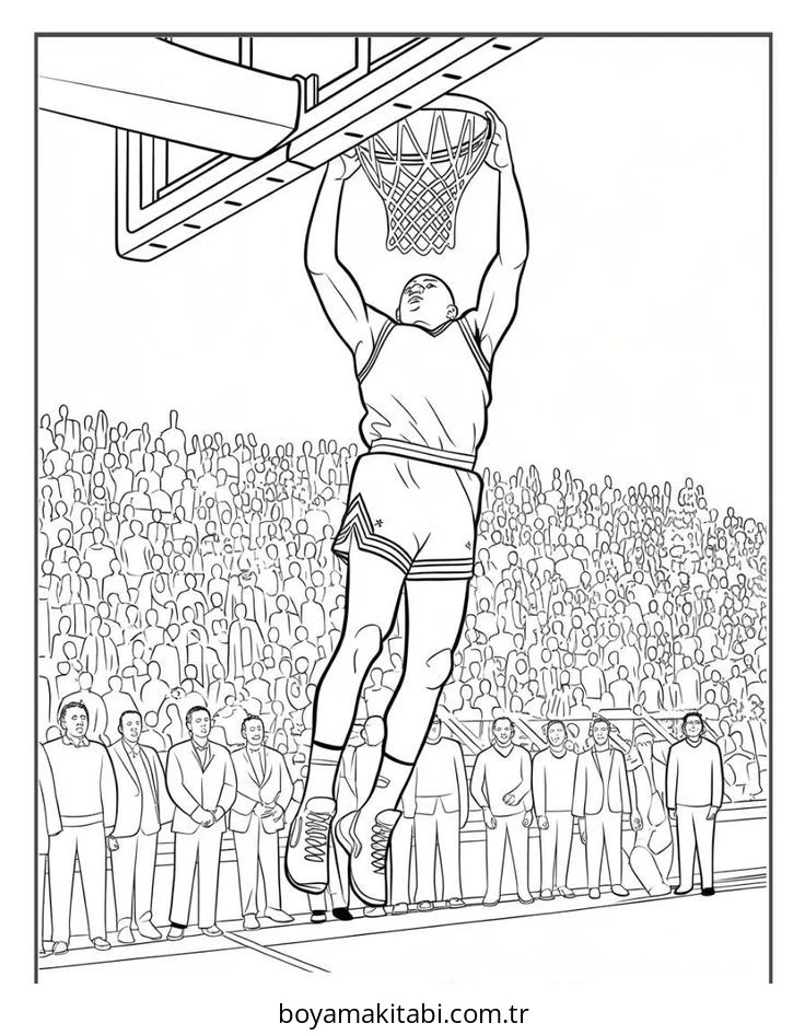 Basketbol boyama sayfası #145 – keyifli zaman, renkli çizimler