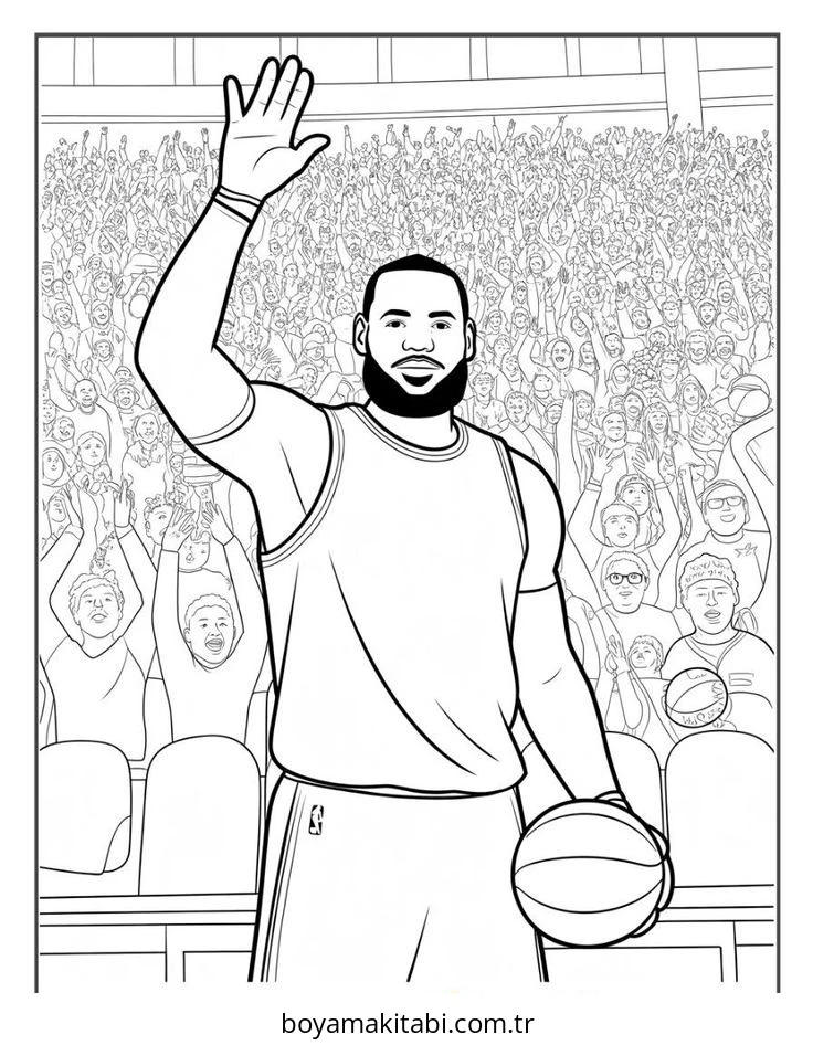 Basketbol boyama sayfası #153 – anaokulu etkinliği, motor becerileri destekler