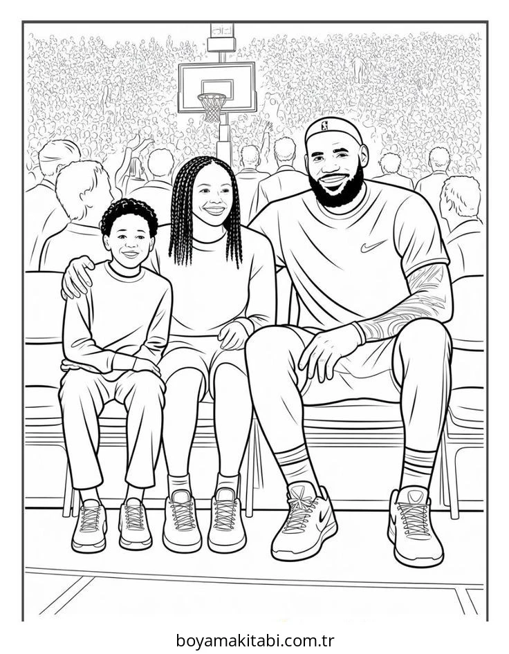 Basketbol boyama sayfası #154 – ilkokul öğrencileri için, hayal gücünü besler