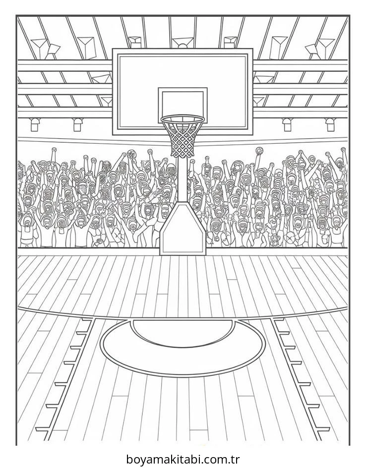 Basketbol boyama sayfası – el becerilerini geliştirir, boyama çalışması