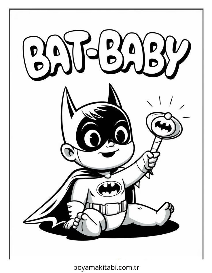 Batman boyama sayfası – sevimli karakter, sanatsal çalışma