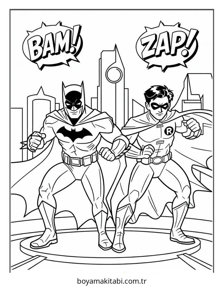 Batman boyama sayfası – eğitici aktivite, yaratıcılık
