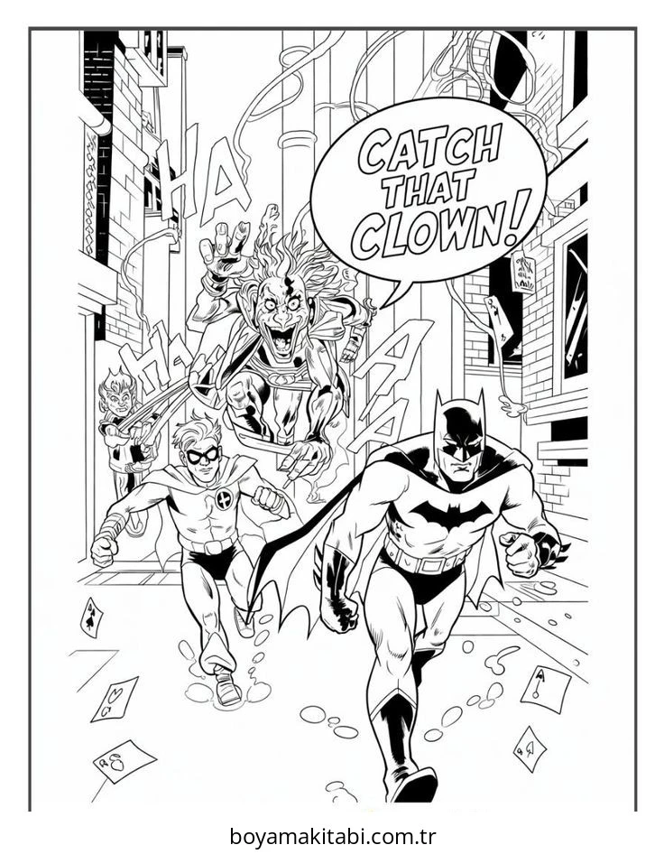 Batman boyama sayfası – keyifli zaman, renkli çizimler
