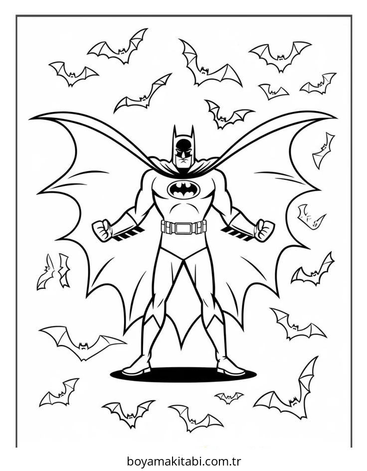 Batman boyama sayfası – boyama etkinliği, çocuk aktivitesi
