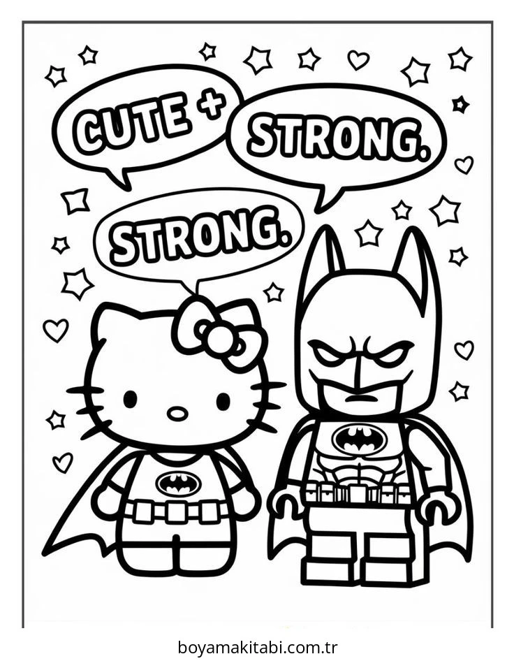 Batman boyama sayfası – sevimli karakter, sanatsal çalışma