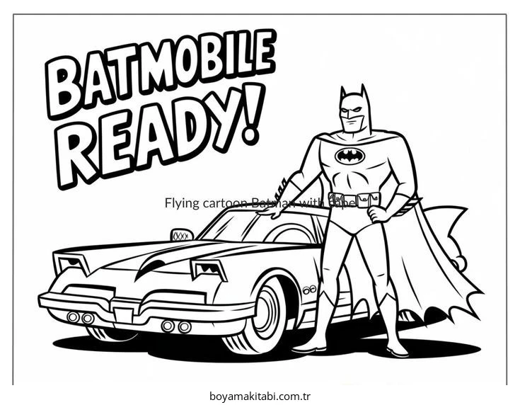 Batman boyama sayfası – çocuk aktivitesi, PDF indir