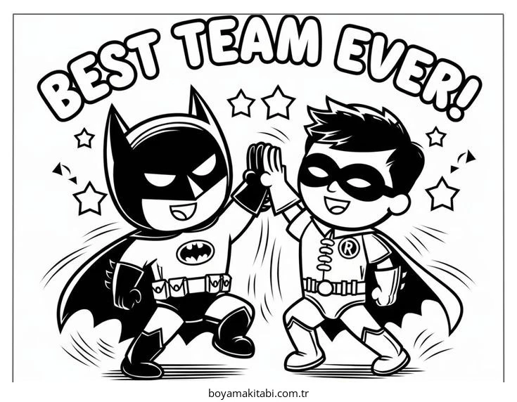 Batman boyama sayfası – sanatsal çalışma, çocuklar için