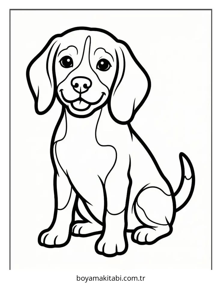 Beagle boyama sayfası – boyama etkinliği, çocuk aktivitesi