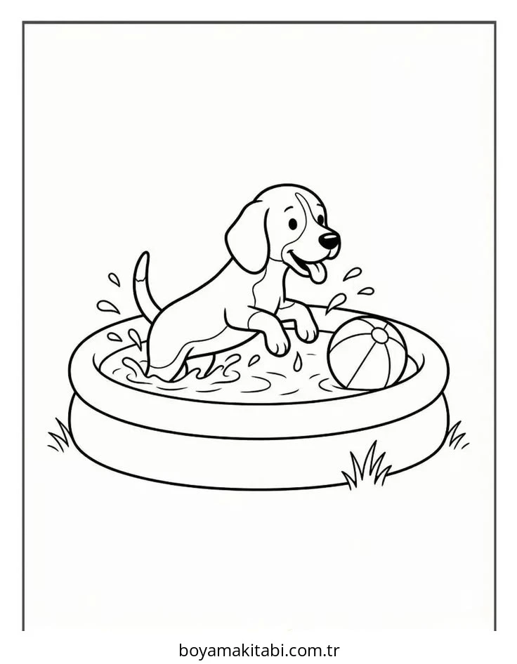 Beagle boyama sayfası – sevimli karakter, sanatsal çalışma