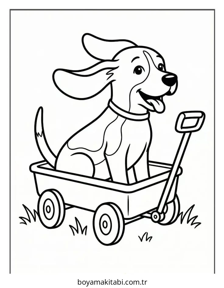 Beagle boyama sayfası – çizgi film temalı, basit çizim