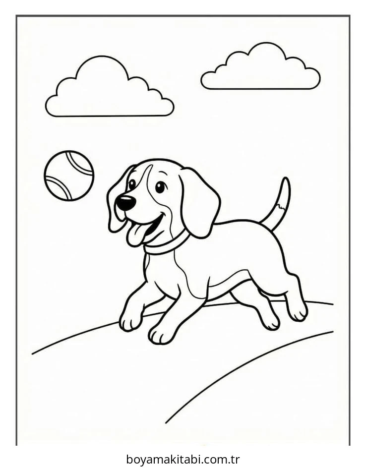 Beagle boyama sayfası – el becerilerini geliştirir, boyama çalışması