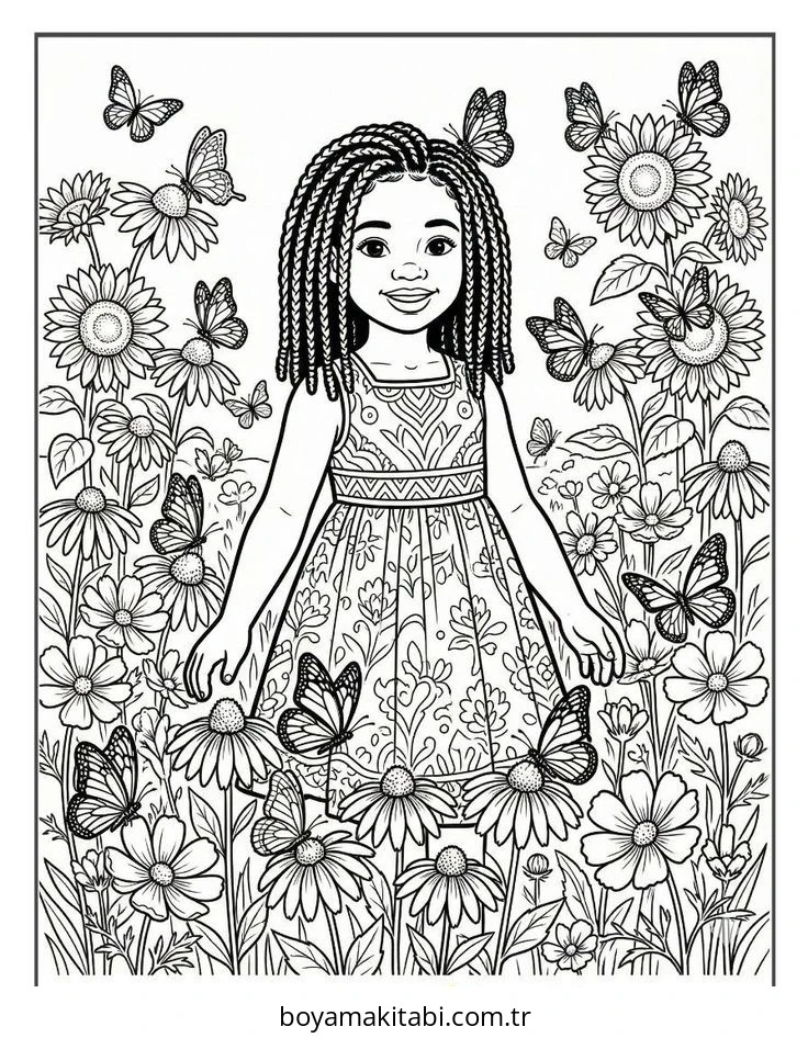 Black Girl boyama sayfası #9 – sınıf etkinliği, kolay indirilebilir