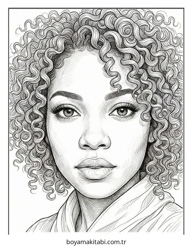 Black Girl boyama sayfası – yaratıcılık, eğlenceli etkinlik