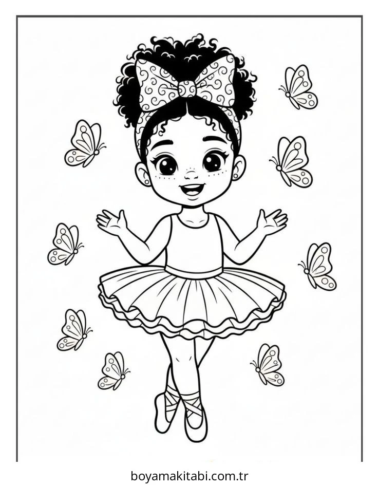Black Girl boyama sayfası – keyifli zaman, renkli çizimler