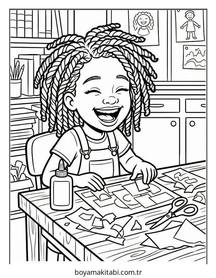 Black Girl boyama sayfası – yaratıcılığı geliştirir, keyifli zaman