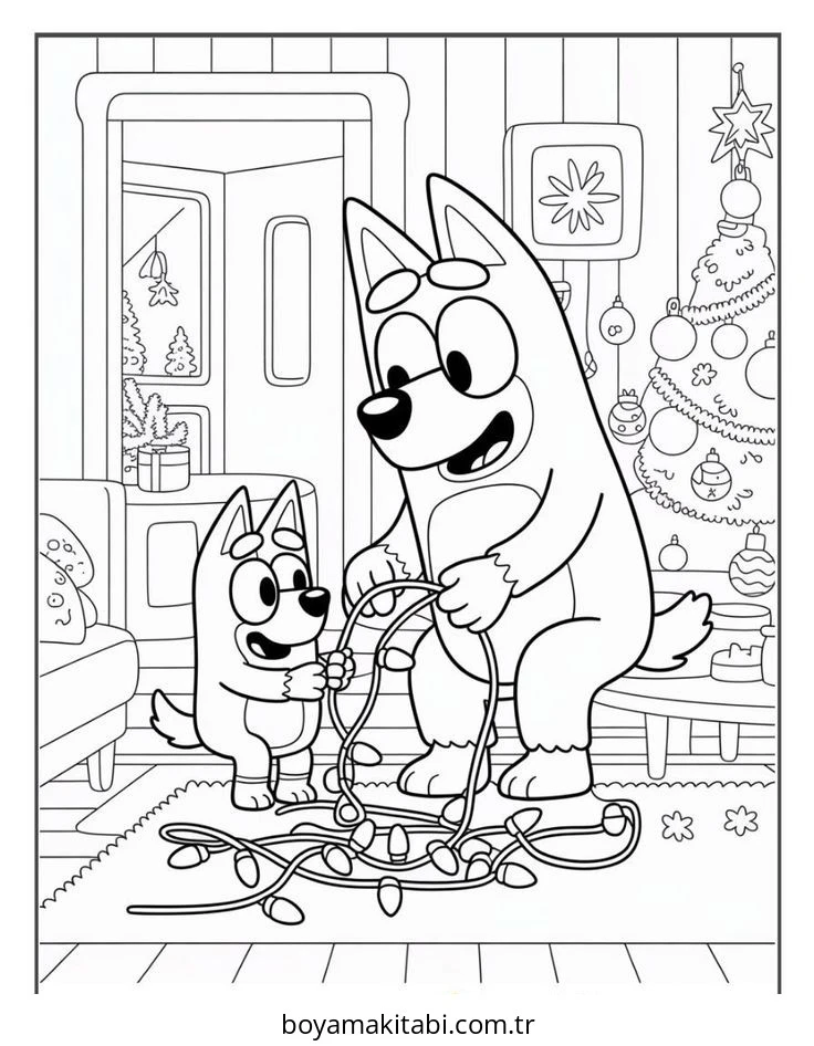 Bluey boyama sayfası – yaratıcılığı geliştirir, keyifli zaman