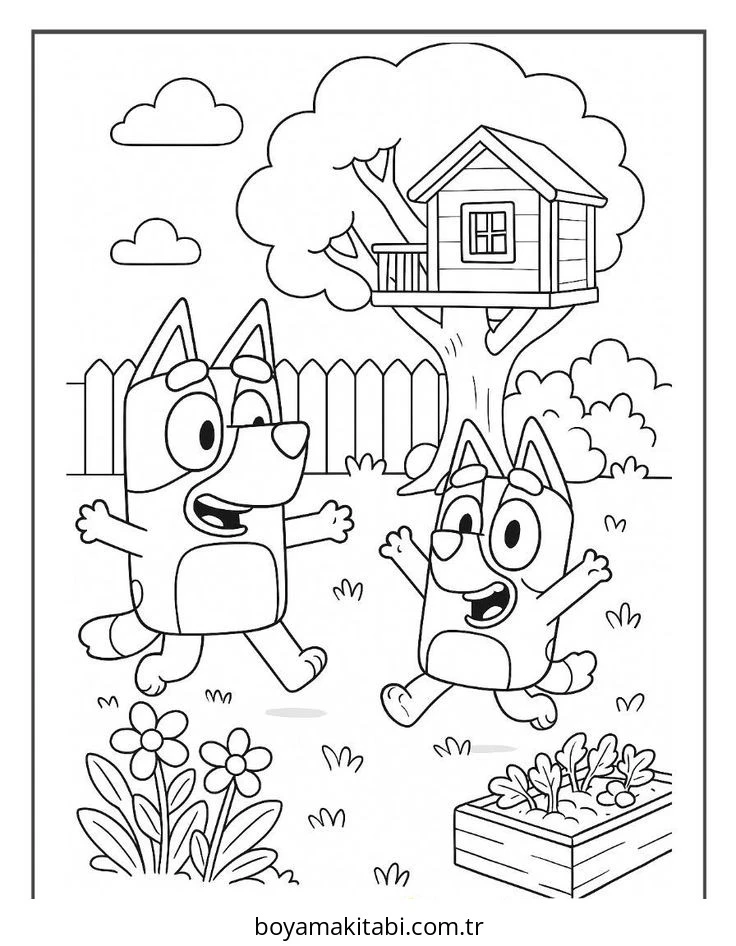 Bluey boyama sayfası – boyama etkinliği, çocuk aktivitesi