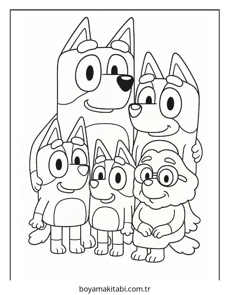 Bluey boyama sayfası – eğitici aktivite, yaratıcılık