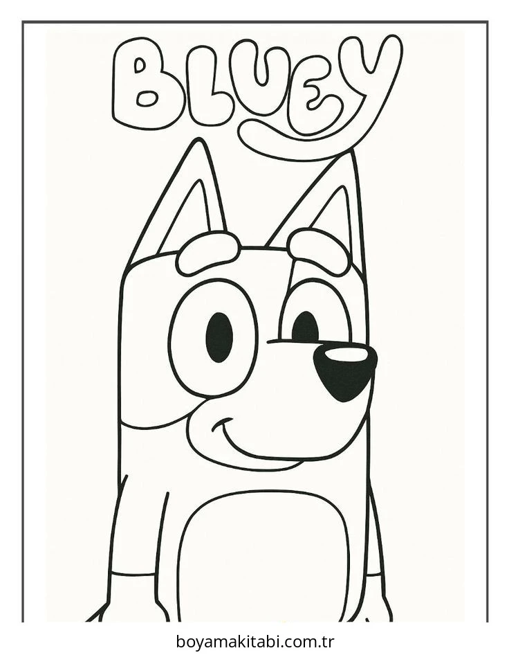 Bluey boyama sayfası – evde etkinlik, ücretsiz yazdır