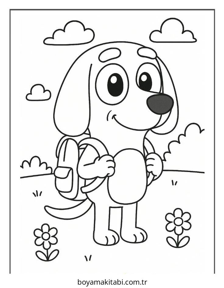 Bluey boyama sayfası – eğitici aktivite, yaratıcılık