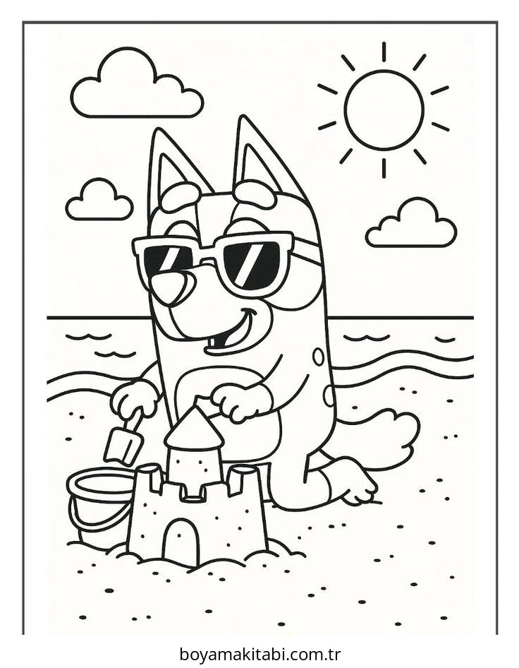 Bluey boyama sayfası – keyifli zaman, renkli çizimler