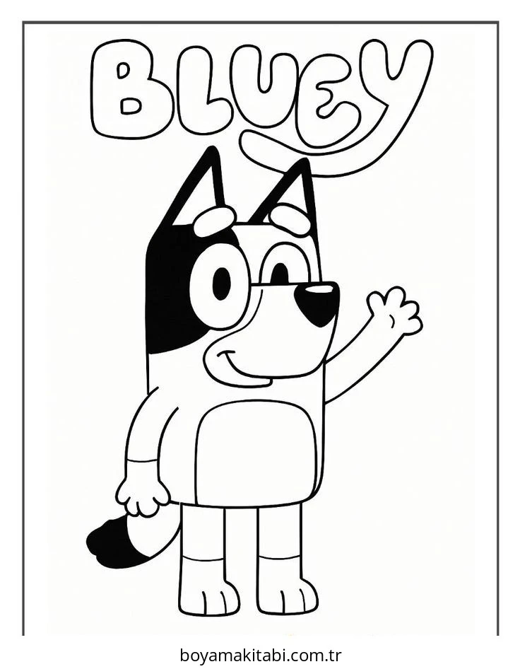 Bluey boyama sayfası – boyama etkinliği, çocuk aktivitesi
