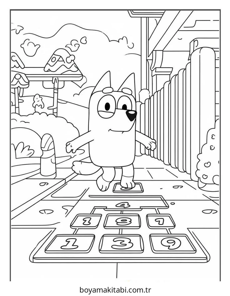 Bluey boyama sayfası – yaratıcılık, eğlenceli etkinlik