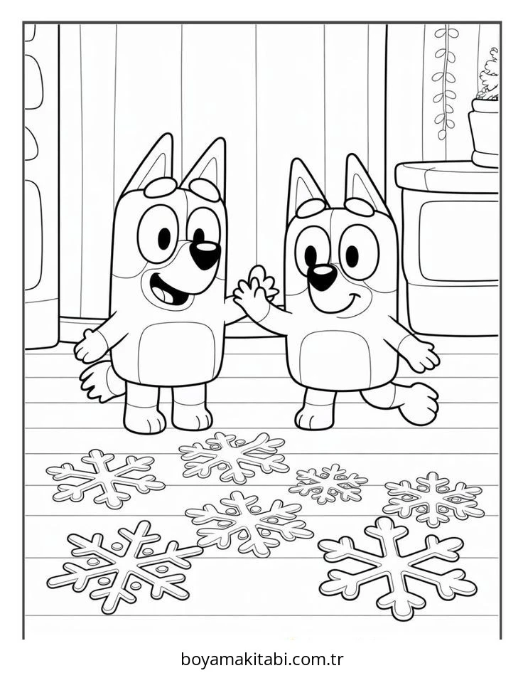 Bluey boyama sayfası – ücretsiz yazdır, boyama etkinliği