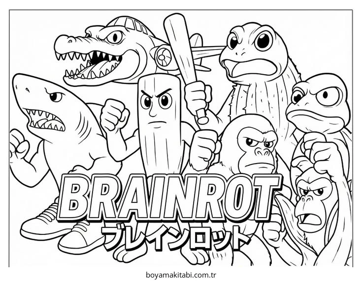 Brainrot boyama sayfası – boyama çalışması, yaratıcılığı geliştirir