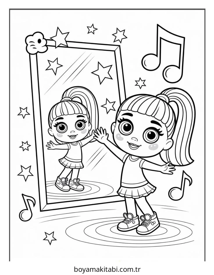 Bratz boyama sayfası – sevimli karakter, sanatsal çalışma