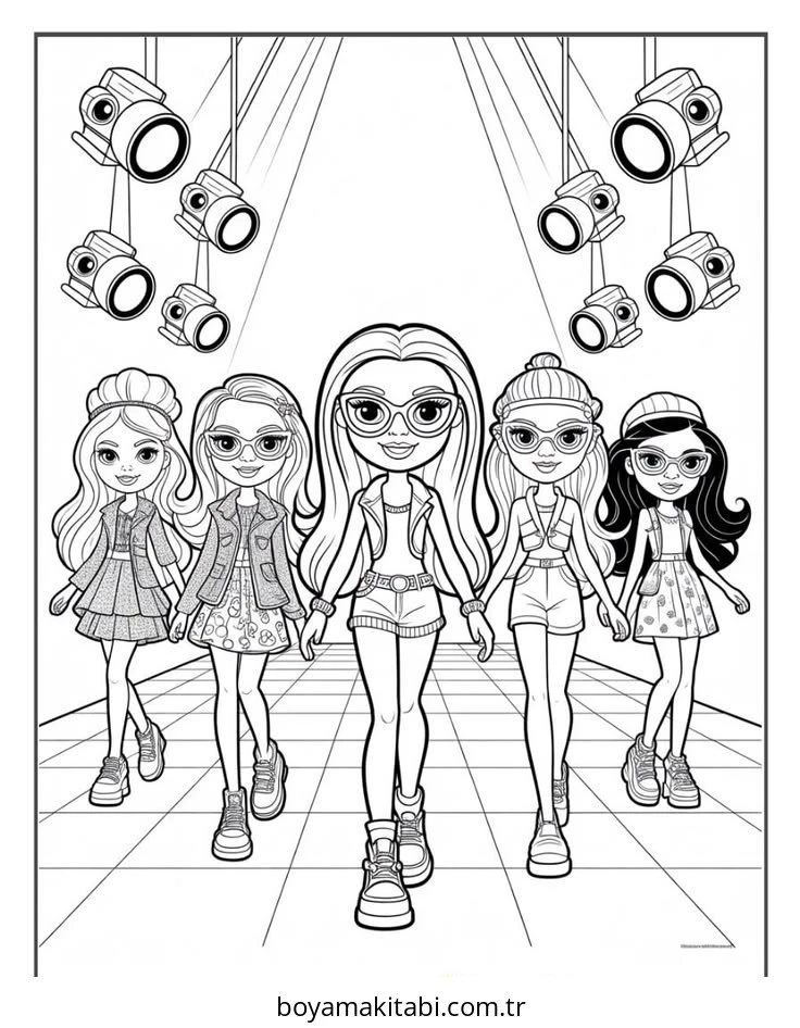 Bratz boyama sayfası – keyifli zaman, renkli çizimler