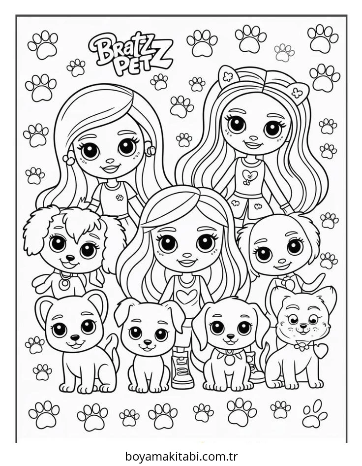 Bratz boyama sayfası – okul öncesi, evde etkinlik