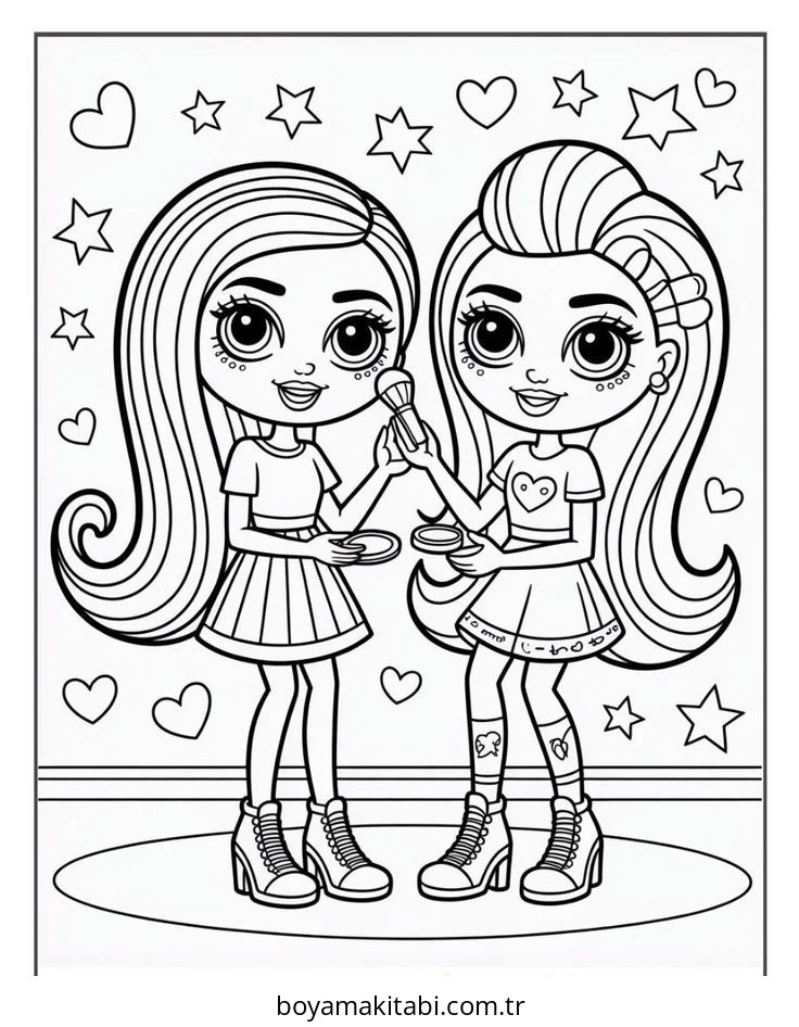 Bratz boyama sayfası – sanatsal çalışma, çocuklar için