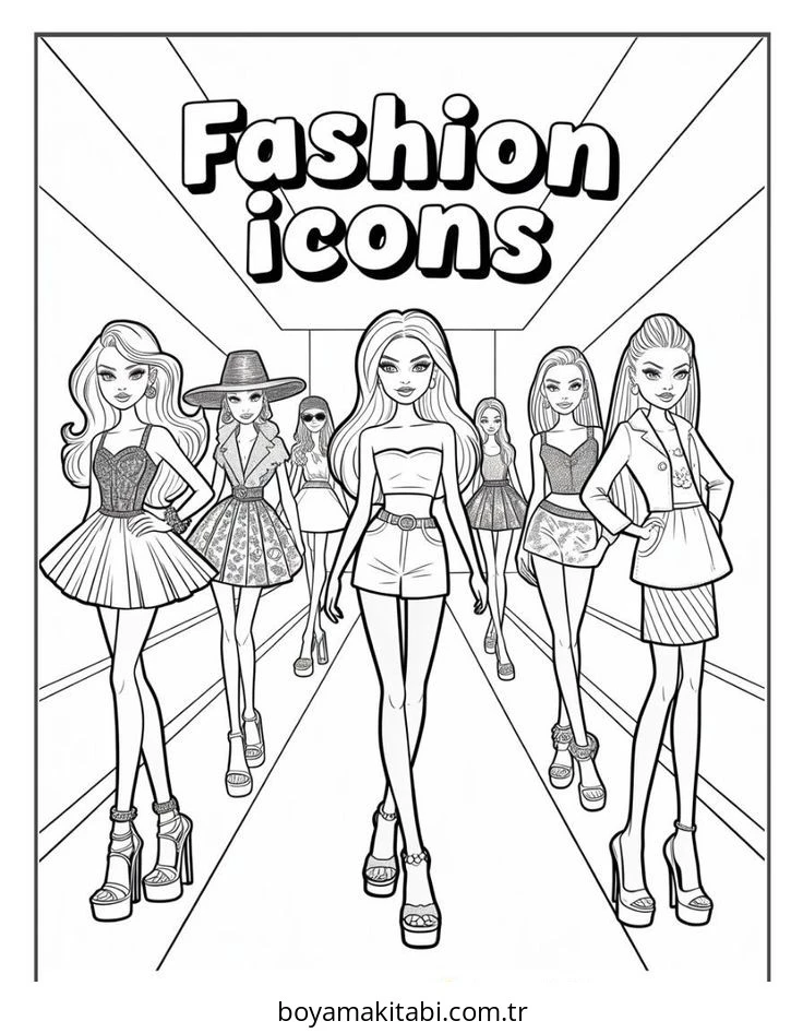 Bratz boyama sayfası – renkli çizimler, okul öncesi