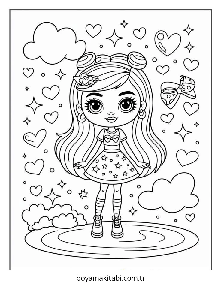 Bratz boyama sayfası – kolay boyama, eğitici aktivite